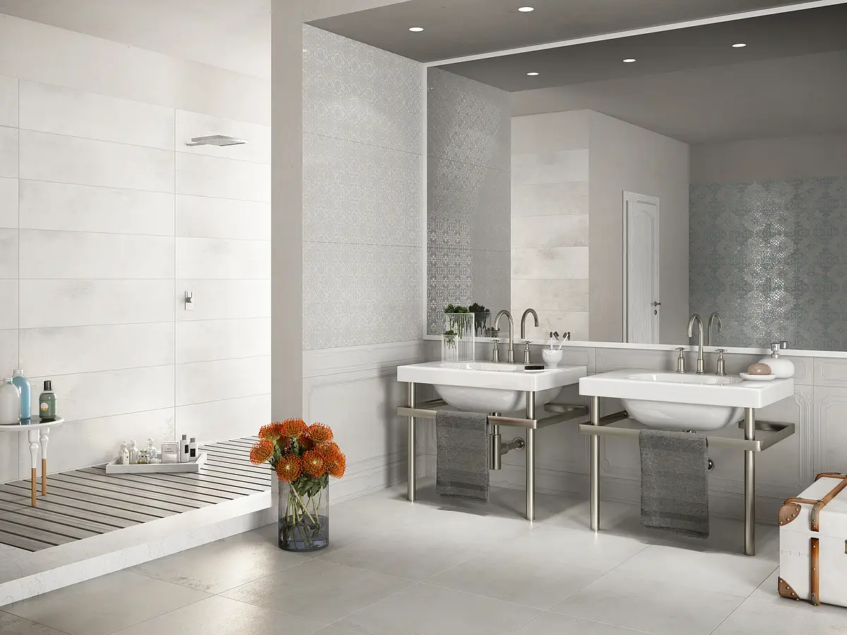 Background tile, Effect concrete, Color grey, Unglazed porcelain stoneware, 60x60 cm, Finish matte